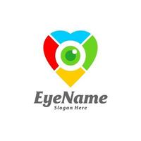 plantilla de diseño de logotipo de ojo de amor. ojo amor logo concepto vector. símbolo de icono creativo vector