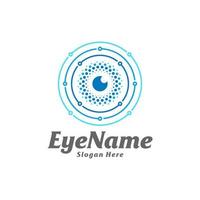 Tech Eye Logo Design Template. Eye Tech logo concept vector. Creative Icon Symbol vector