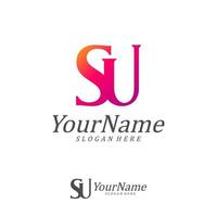 Letter SU Logo Design Template. Initial SU logo concept vector. Creative Icon Symbol vector