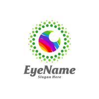 plantilla de diseño de logotipo de ojo de color. vector de concepto de logotipo de color de ojos. símbolo de icono creativo