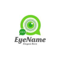 Chat Eye Logo Design Template. Eye Chat logo concept vector. Creative Icon Symbol vector