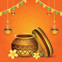 Realistic Karwa Chauth Background Template vector