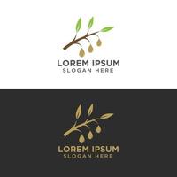 diseño de logotipo de gota y planta de aceite de oliva vector