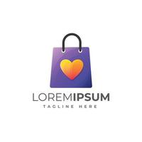 Shopping bag logo design template vector