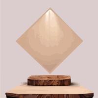 maqueta de mármol, exhibición de productos cosméticos, podio, pedestal de escenario o plataforma. 3d vector abstracto mínimo, escena geométrica, formas, podio de madera fondo blanco