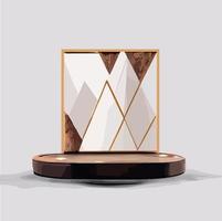 marble mock up, show cosmetic product display, Podium, stage pedestal or platform. 3d vector Abstract minimal ,scene geometric, forms, wood podium white background