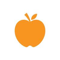 eps10 orange vector apple solid icon isolated on white background. apple filled symbol in a simple flat trendy modern style for your website design, logo, pictogram, and mobile application