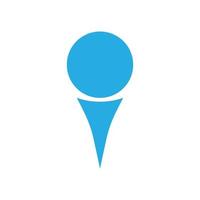 eps10 vector azul pelota de golf icono sólido aislado sobre fondo blanco. símbolo del club deportivo de golf en un estilo moderno y sencillo para el diseño de su sitio web, logotipo, pictograma y aplicación móvil