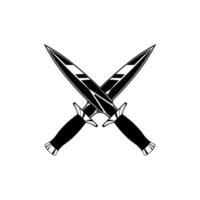 Crossed swords logo icon vector design