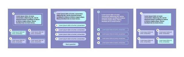 Quiz test template ui design vector illustration