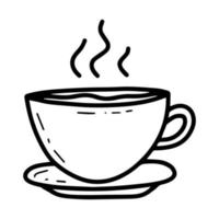 garabato, taza, de, té caliente, vector, aislado, ilustración vector