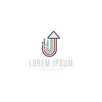 Up logo design with arrow for start up and level up company. vector