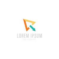 Triangle logo element. Abstract symbol business logotype. vector