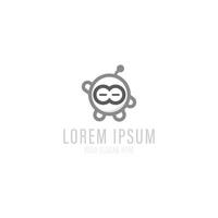 Cute robot mascot logo template design. vector. vector