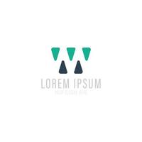 Abstract Letter W M logo design template. Line vector symbol. Premium elegant sign mark icon.