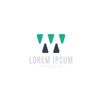 plantilla de diseño de logotipo wm de letra abstracta. símbolo de vector de línea. icono de marca de signo elegante premium.