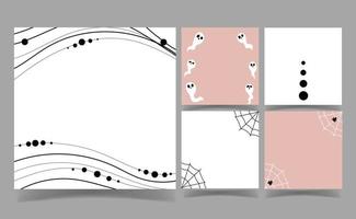 Halloween ghost on white and pink background. memo template. vector