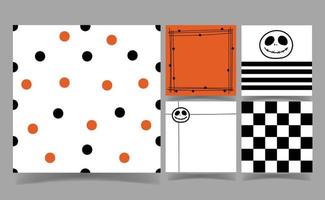 cute Halloween ghost on white and orange color background collection. memo template. vector