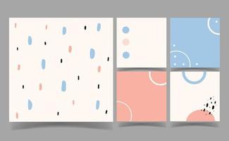 cute minimal cream and blue pink color background. memo template. vector