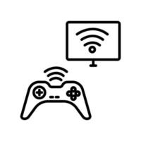 Joystick icon with monitor. icon related to technology. smart device. line icon style. Simple design editable vector