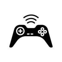 Joystick icon with signal. icon related to technology. smart device. Glyph icon style, solid. Simple design editable vector