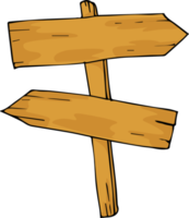 desenho de mão de sinal de madeira png