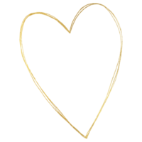 Valentine's Day with gold line art png