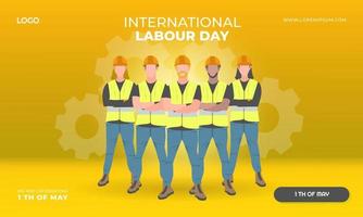 Flat International labour day illustration Background vector