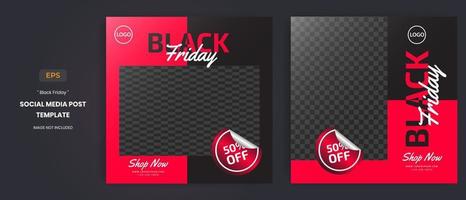 Black friday fashion sale social media post templates vector