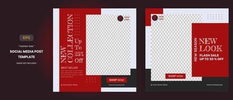 Fashion sale social media Post templates vector