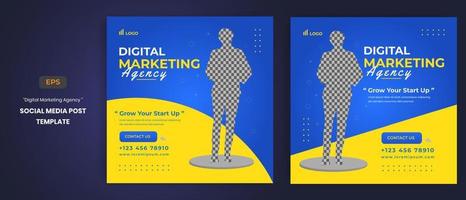 Digital marketing social media post templates vector