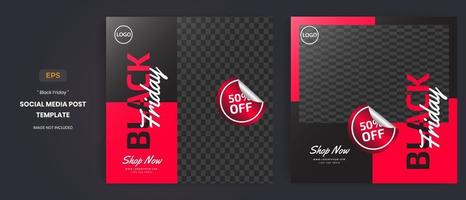 Black friday fashion sale social media post templates vector