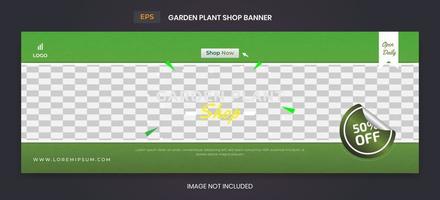 Botanical Plant Shop banner template vector