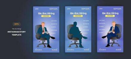 We are hiring illustration stories and social media stories template