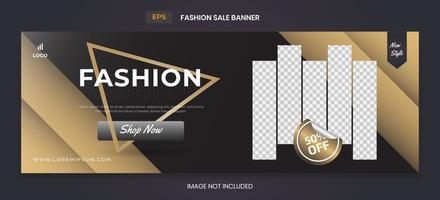 Fashion sale web banner template vector