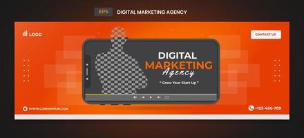 plantilla de banner de marketing digital moderno vector