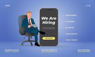 We are hiring illustration modern background vector