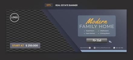 Real estate house for sale banner template vector