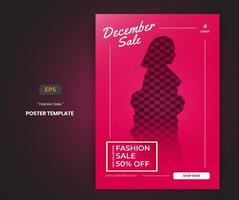 Fashion sale poster template vector