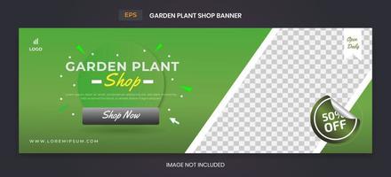 Botanical Plant Shop banner template vector