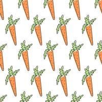 Carrot pattern. Hand drawn carrot in line art style. design on a pattern for kitchen textiles, salfecto, menu. vector