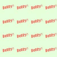Pattern with the inscription berries. Berry lettering on a pattern for printing, textiles, advertising, packaging. vector