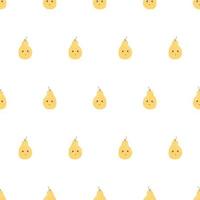 Yellow pear pattern. Cute pear with eyes, cartoon character for baby pattern, print, fabrics, clothes. vector