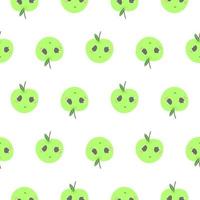 Green apple pattern. Apple with eyes, character for children's pattern, print, fabrics, clothes. vector