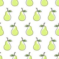 pear pattern. Drawn pears in line art style on a pattern for testicles, wallpapers, prints. vector