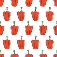 Pepper pattern. Hand drawn pepper in line art style. design on a pattern for kitchen textiles, salfecto, menu. vector