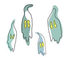 Doodle ghosts. Drawn ghosts for postcards, books, web, applications. vector