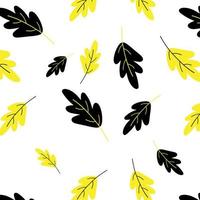 pattern with autumn leaves of yellow and black. Vector