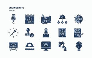 conjunto de iconos de ingeniería y servicios vector