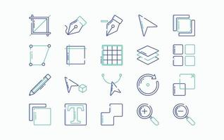 Tools Interface icon set vector